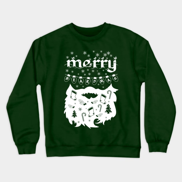 Merry Beardmas! Beard Christmas Shirt Crewneck Sweatshirt by BentonParkPrints